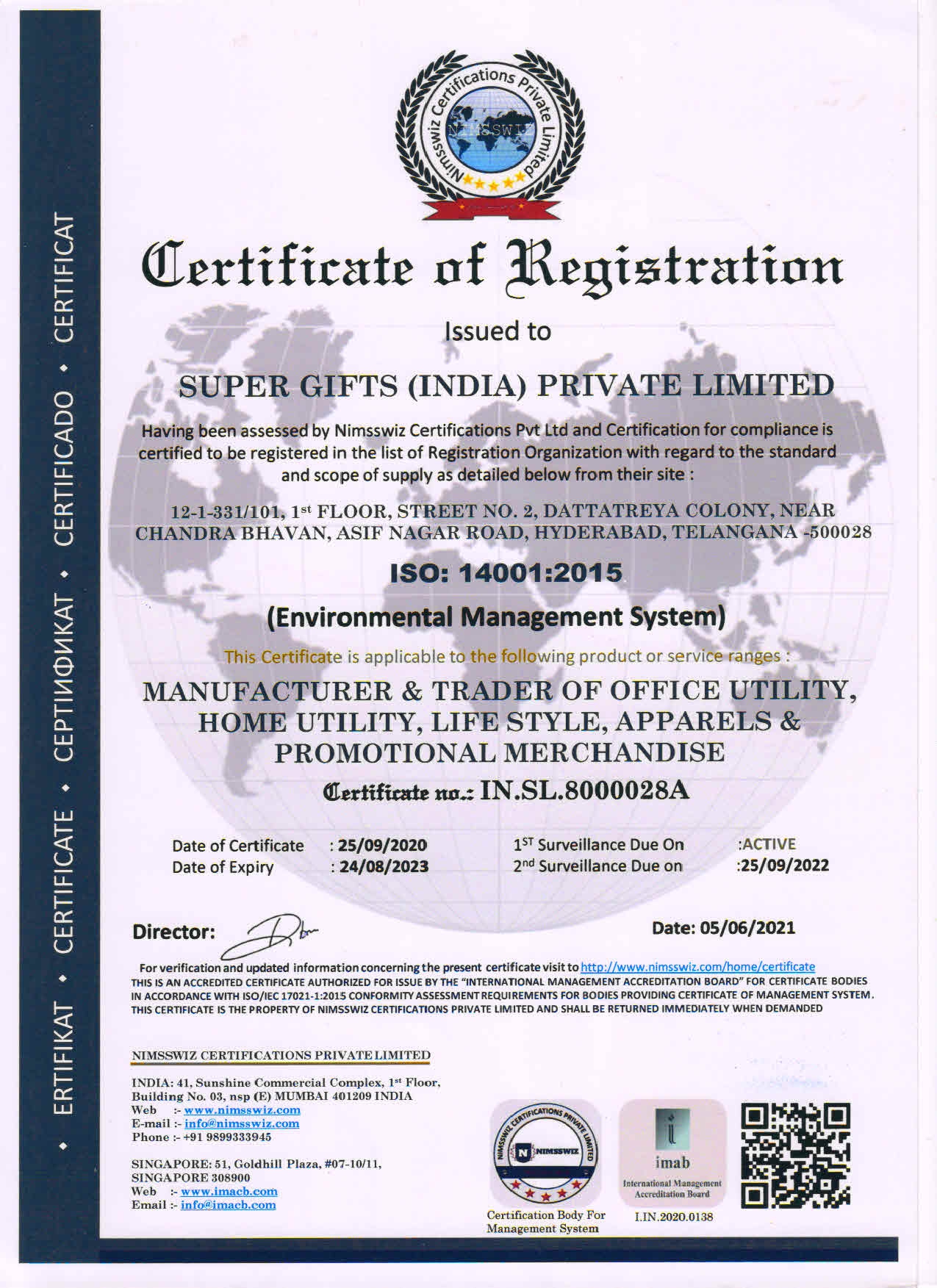 certification ISO 14001