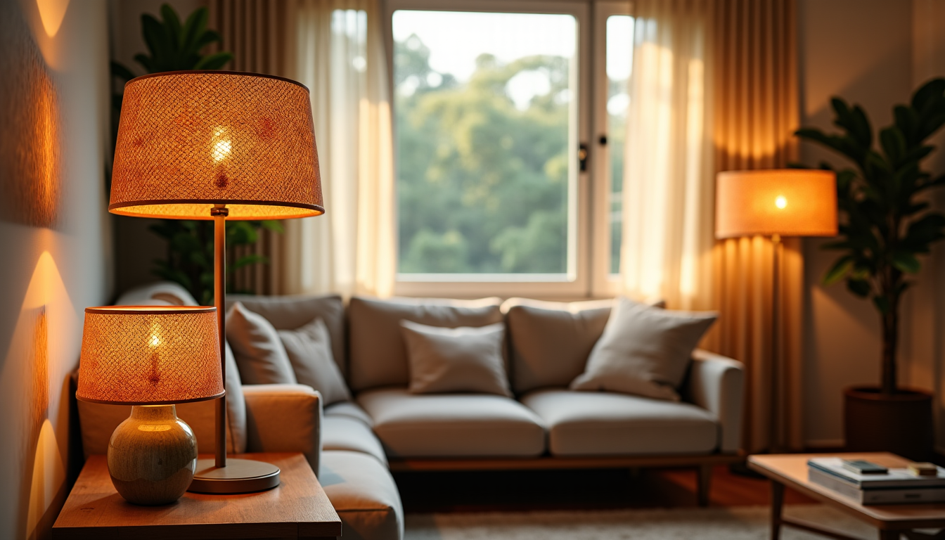 Abat-jour en rotin ou en fleur : quelle option pour un intérieur chaleureux ?